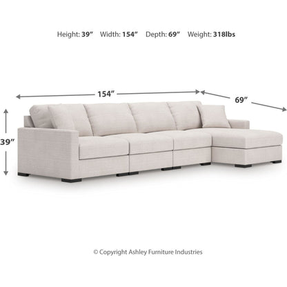 Canapé d'angle modulaire 4 pièces avec méridienne, exclusivité Omaha