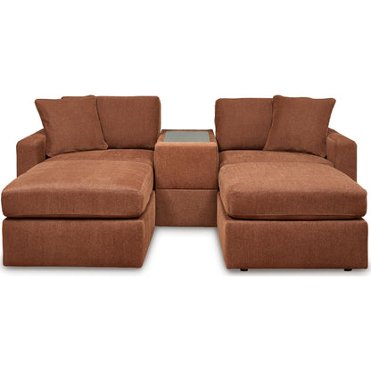 Canapé d'angle modulaire Modmax 6 pièces avec méridienne et console de rangement