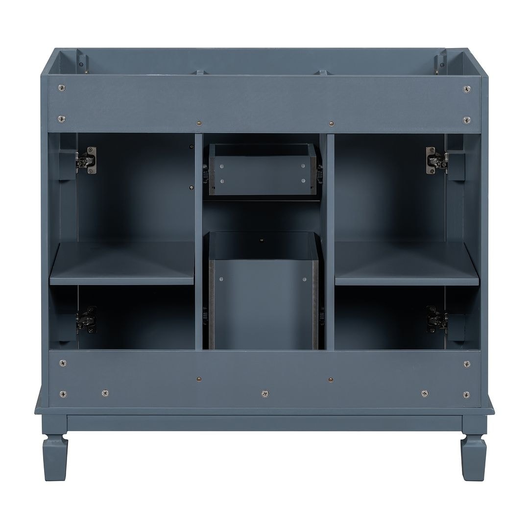 Meuble-lavabo moderne de 91 cm (36 po) avec vasque et armoire à miroir, 2 portes et 2 tiroirs