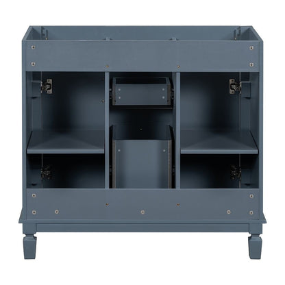 Meuble-lavabo moderne de 91 cm (36 po) avec vasque et armoire à miroir, 2 portes et 2 tiroirs