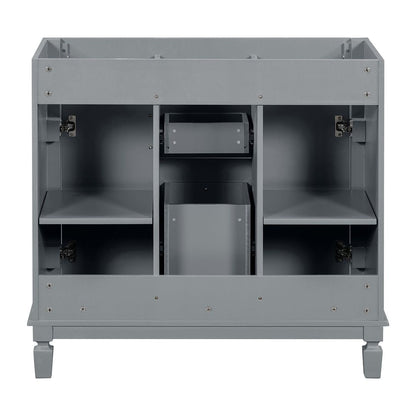 Meuble-lavabo moderne de 91 cm (36 po) avec vasque et armoire à miroir, 2 portes et 2 tiroirs