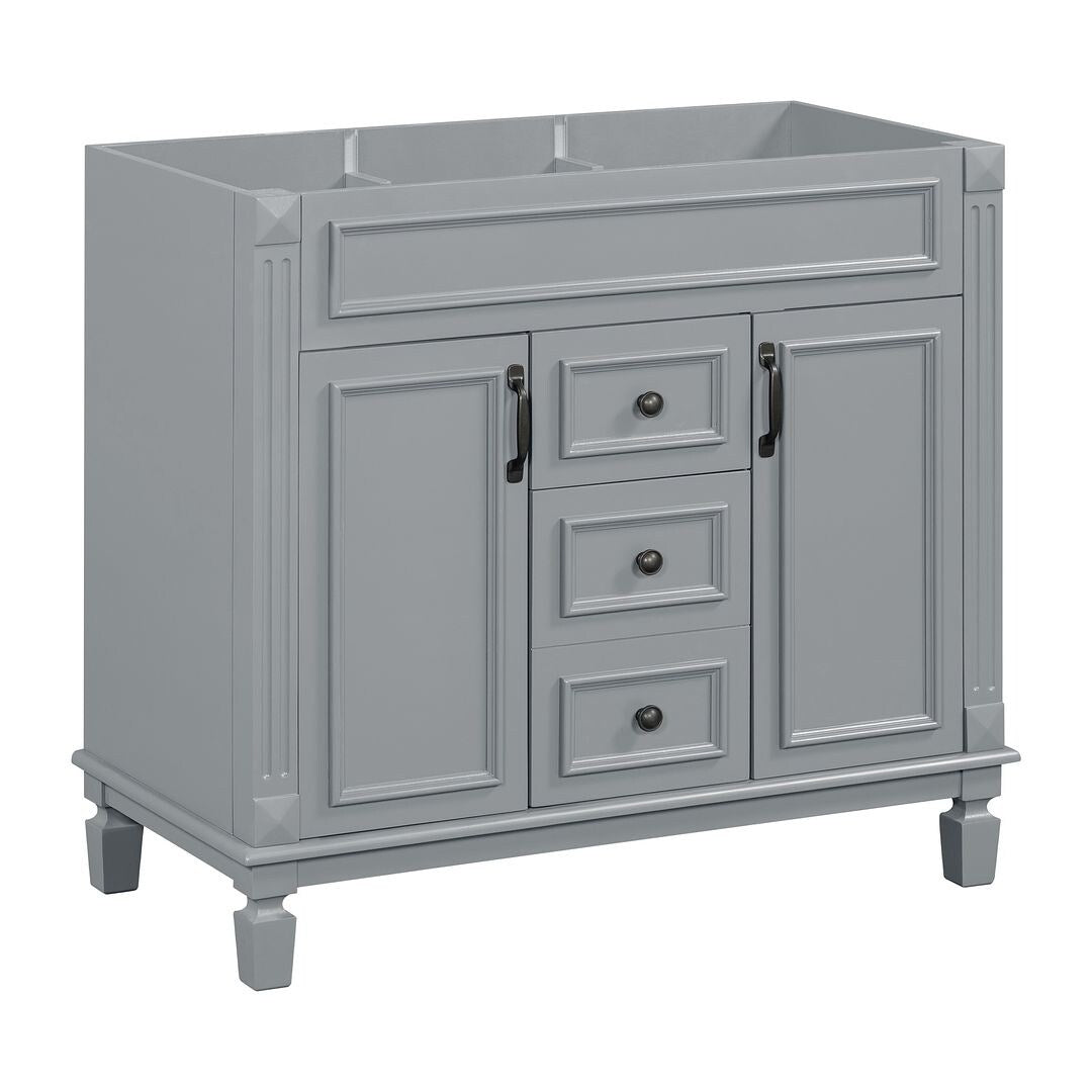 Meuble-lavabo moderne de 91 cm (36 po) avec vasque et armoire à miroir, 2 portes et 2 tiroirs