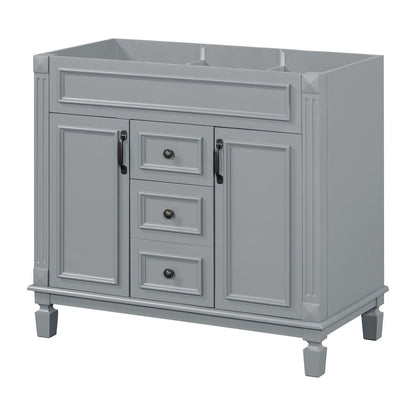 Meuble-lavabo moderne de 91 cm (36 po) avec vasque et armoire à miroir, 2 portes et 2 tiroirs
