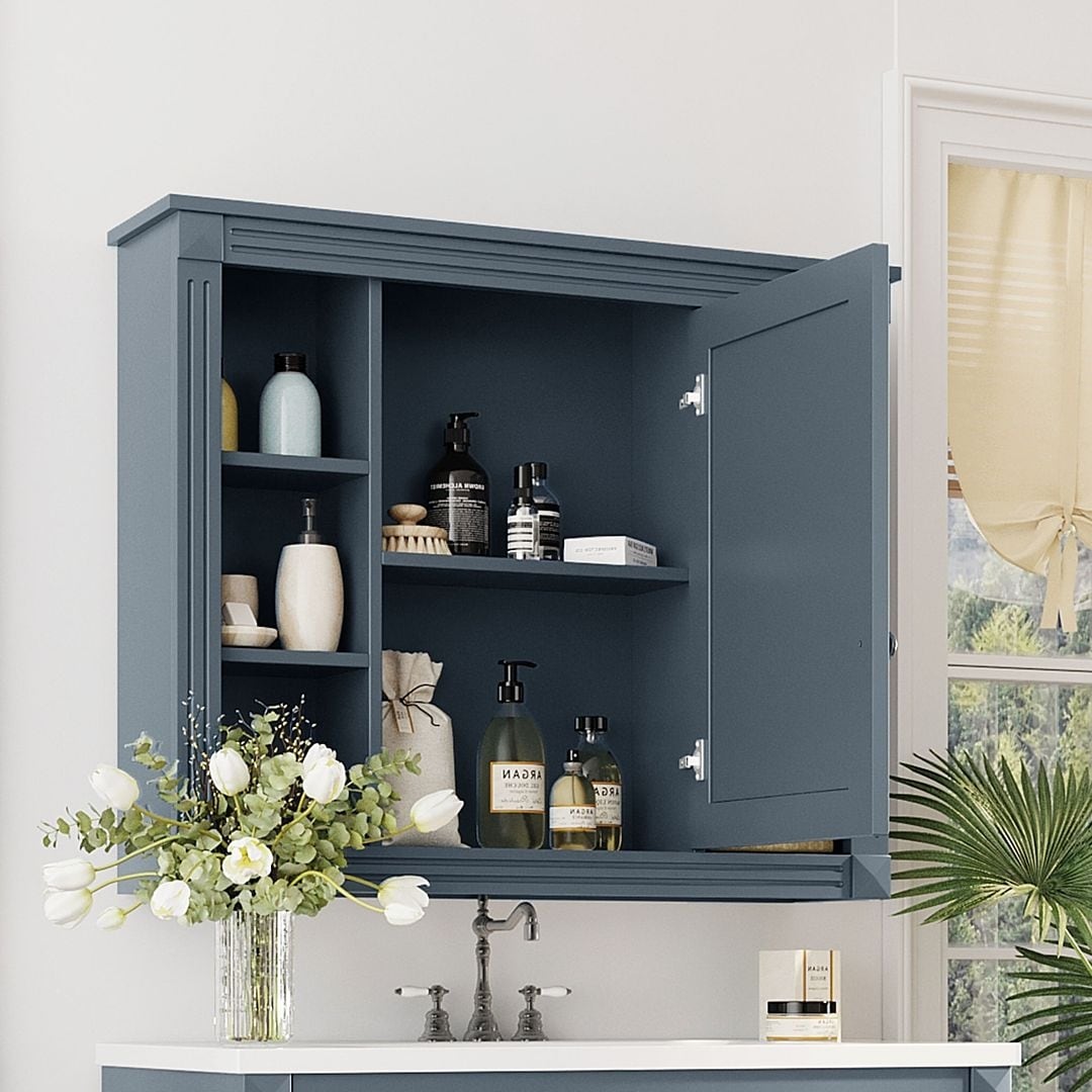 Meuble-lavabo moderne de 91 cm (36 po) avec vasque et armoire à miroir, 2 portes et 2 tiroirs