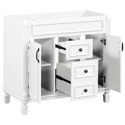 Meuble-lavabo moderne de 91 cm (36 po) avec vasque et armoire à miroir, 2 portes et 2 tiroirs