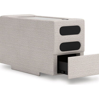 Canapé d'angle modulaire 8 pièces exclusif à Omaha avec double méridienne. Système audio et rangements.