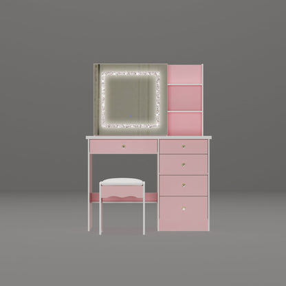 Ensemble coiffeuse de 100 cm de large avec tabouret et miroir