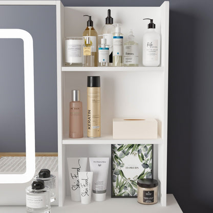 Ensemble coiffeuse de 100 cm de large avec tabouret et miroir.