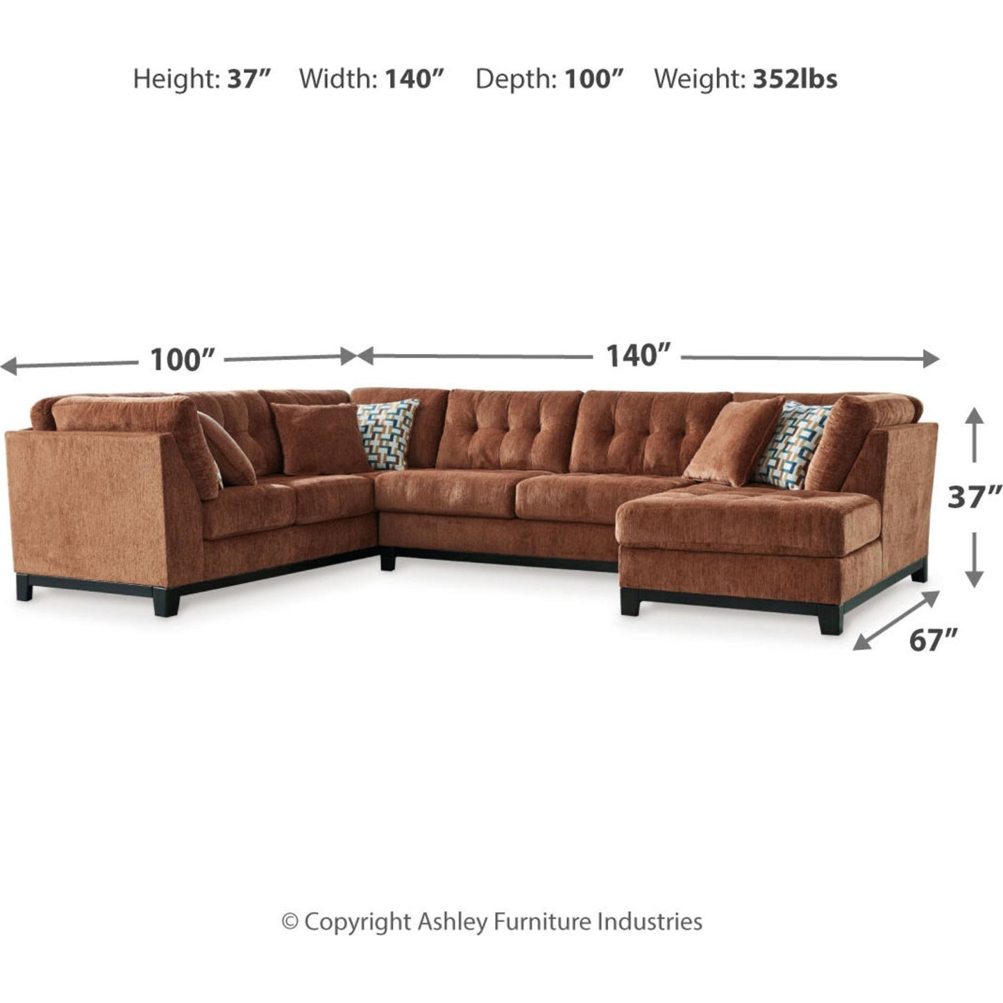 Canapé d'angle 3 pièces exclusif Laylabrook avec méridienne