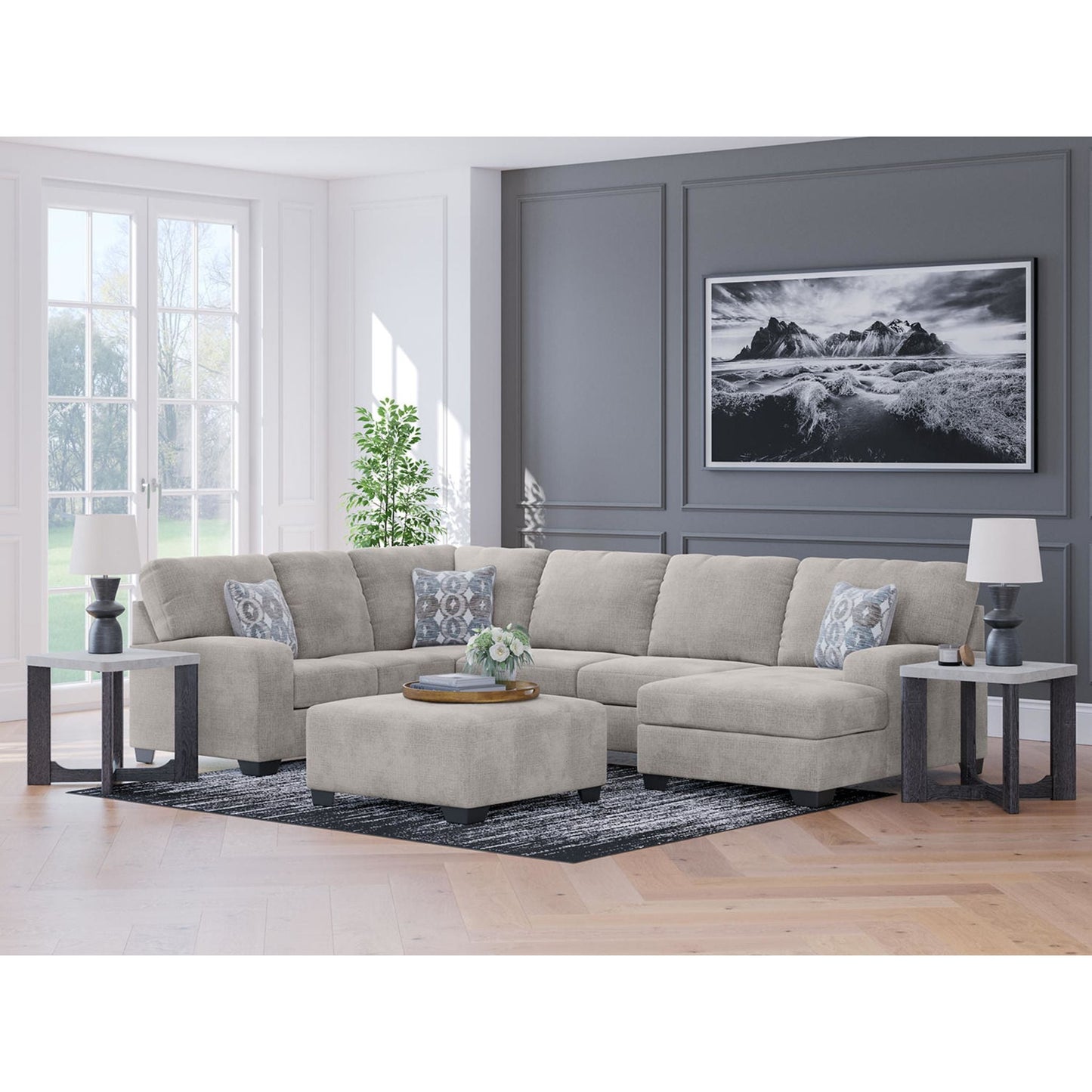 Canapé d'angle 3 pièces exclusif Rodington avec méridienne