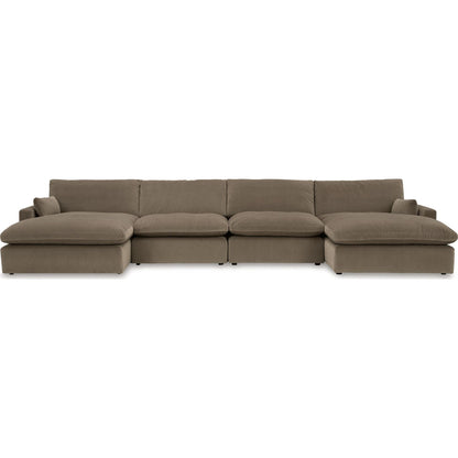 Canapé d'angle modulaire Sophie 4 pièces avec double méridienne