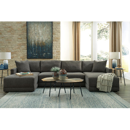 Canapé d'angle modulaire 4 pièces avec méridienne, une exclusivité Evey