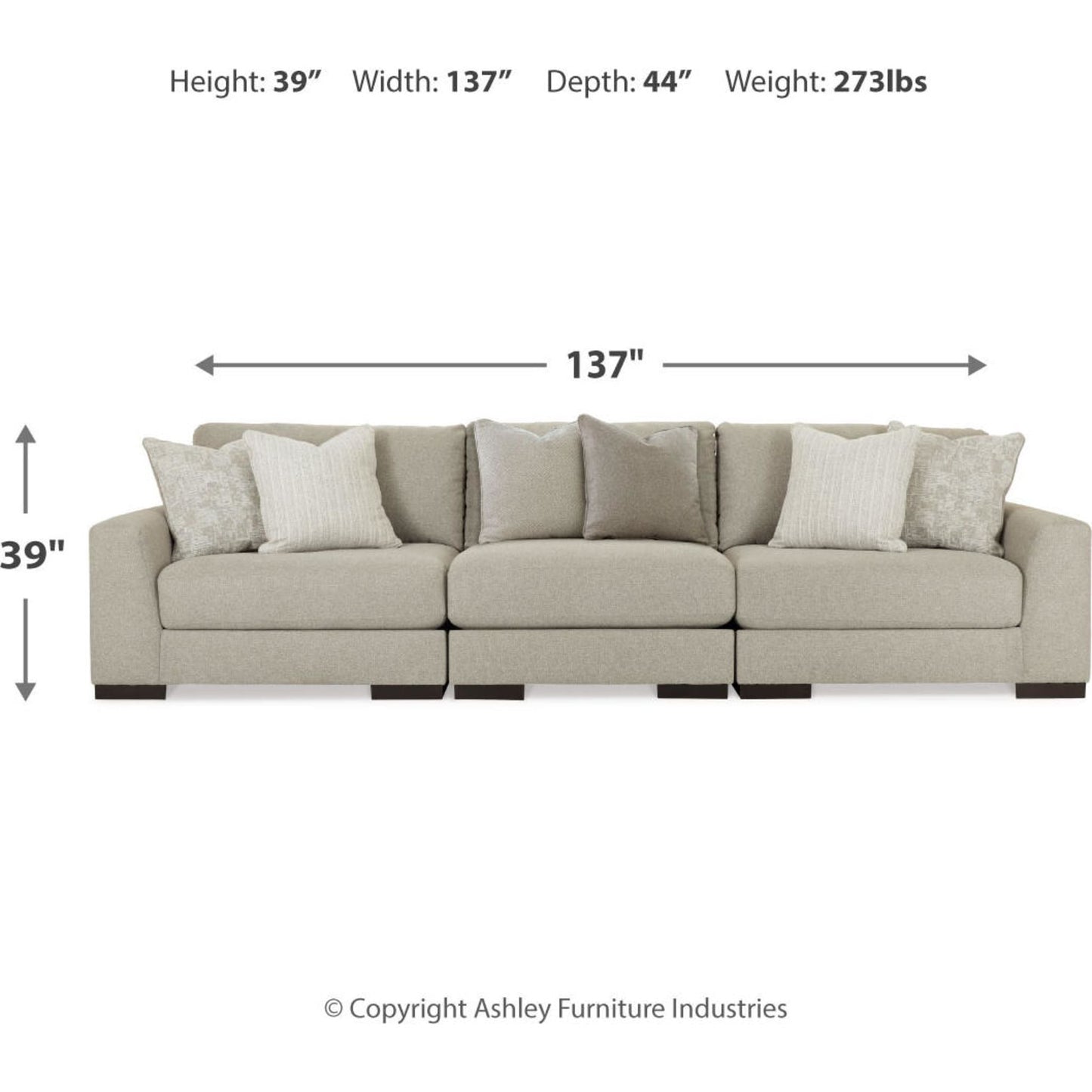 Lyndeboro - Canapé d'angle modulaire 3 pièces exclusif
