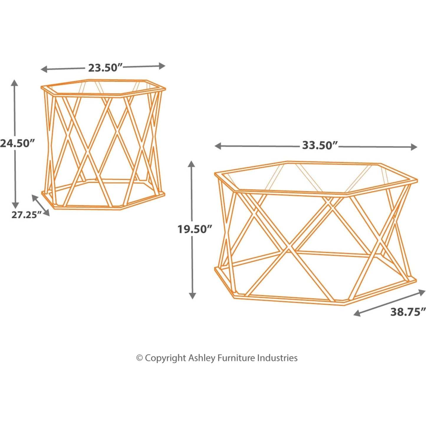 Ensemble de tables d'appoint Madanere (ensemble de 3)