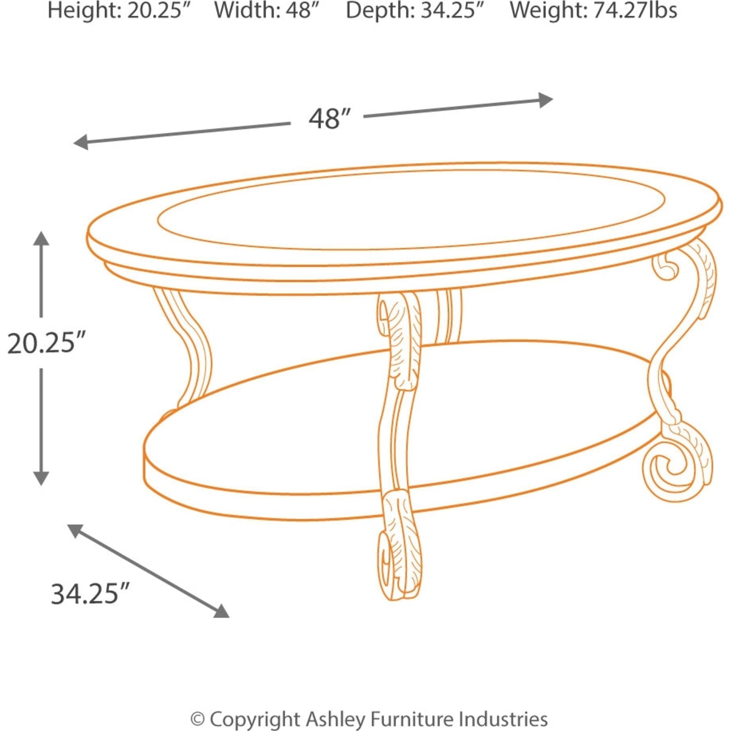 Table basse ovale Nestor