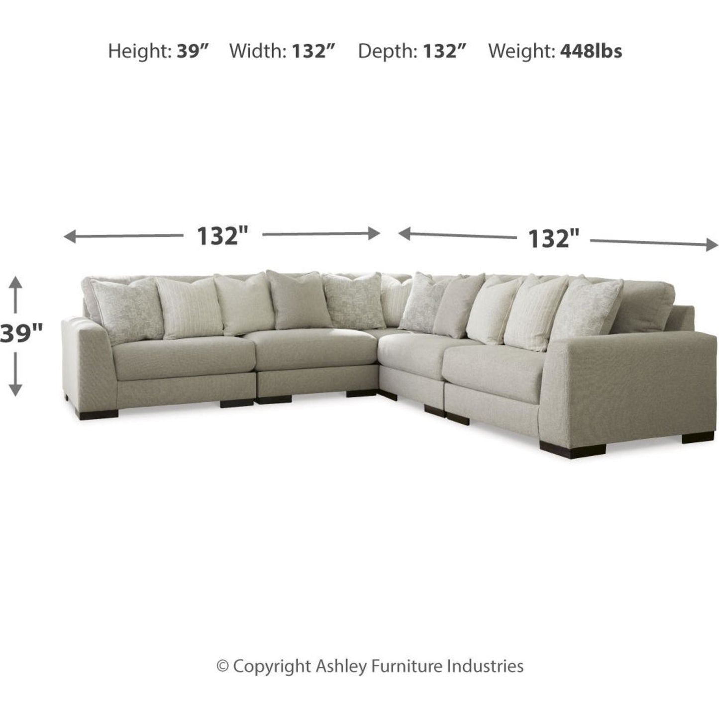 Lyndeboro - Canapé d'angle modulaire 5 pièces exclusif