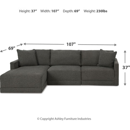Canapé d'angle modulaire 3 pièces avec méridienne, une exclusivité Evey