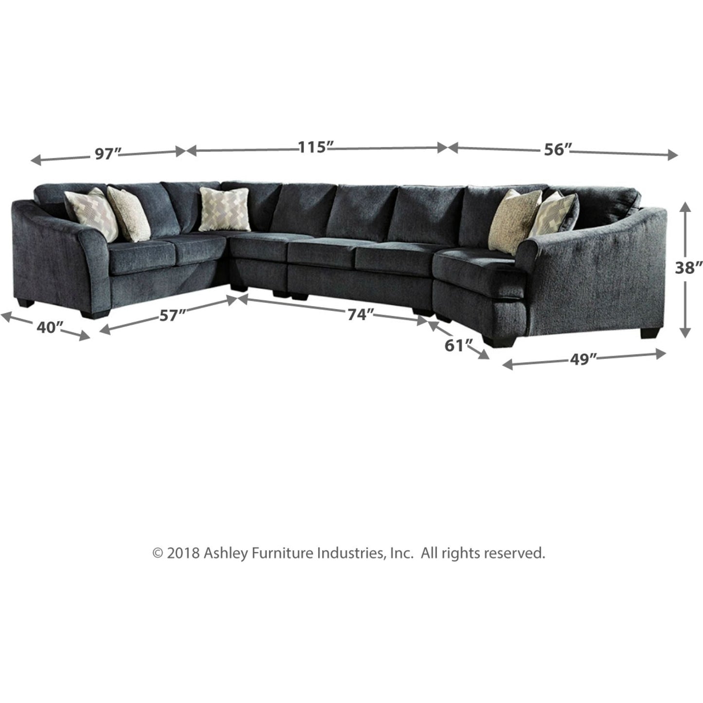 Canapé d'angle Eltmann 4 pièces