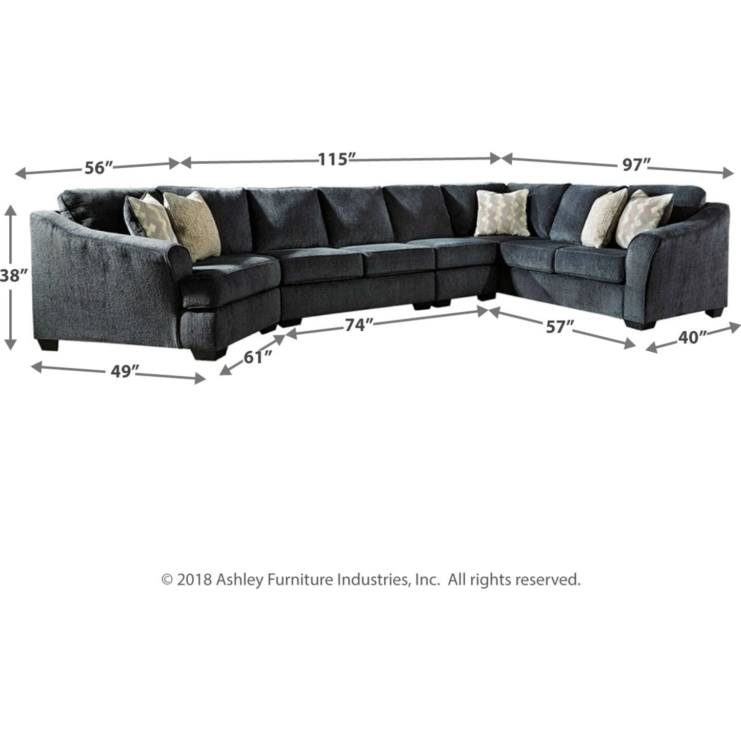 Canapé d'angle Eltmann 4 pièces