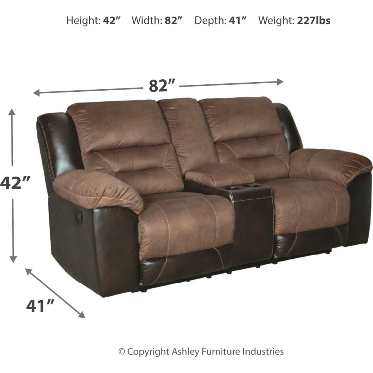 Canapé inclinable Earhart avec console