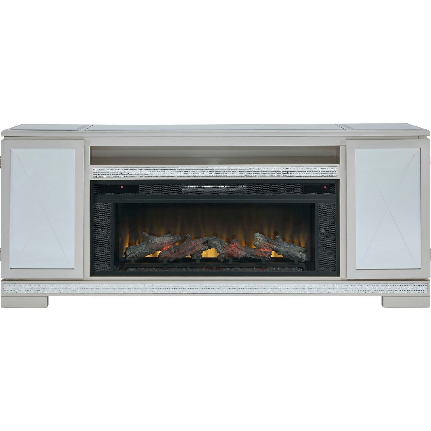 Meuble TV Flamory avec cheminée