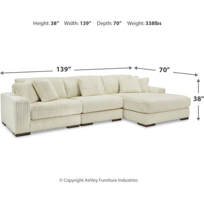 Canapé d'angle Lindyn 3 pièces avec méridienne