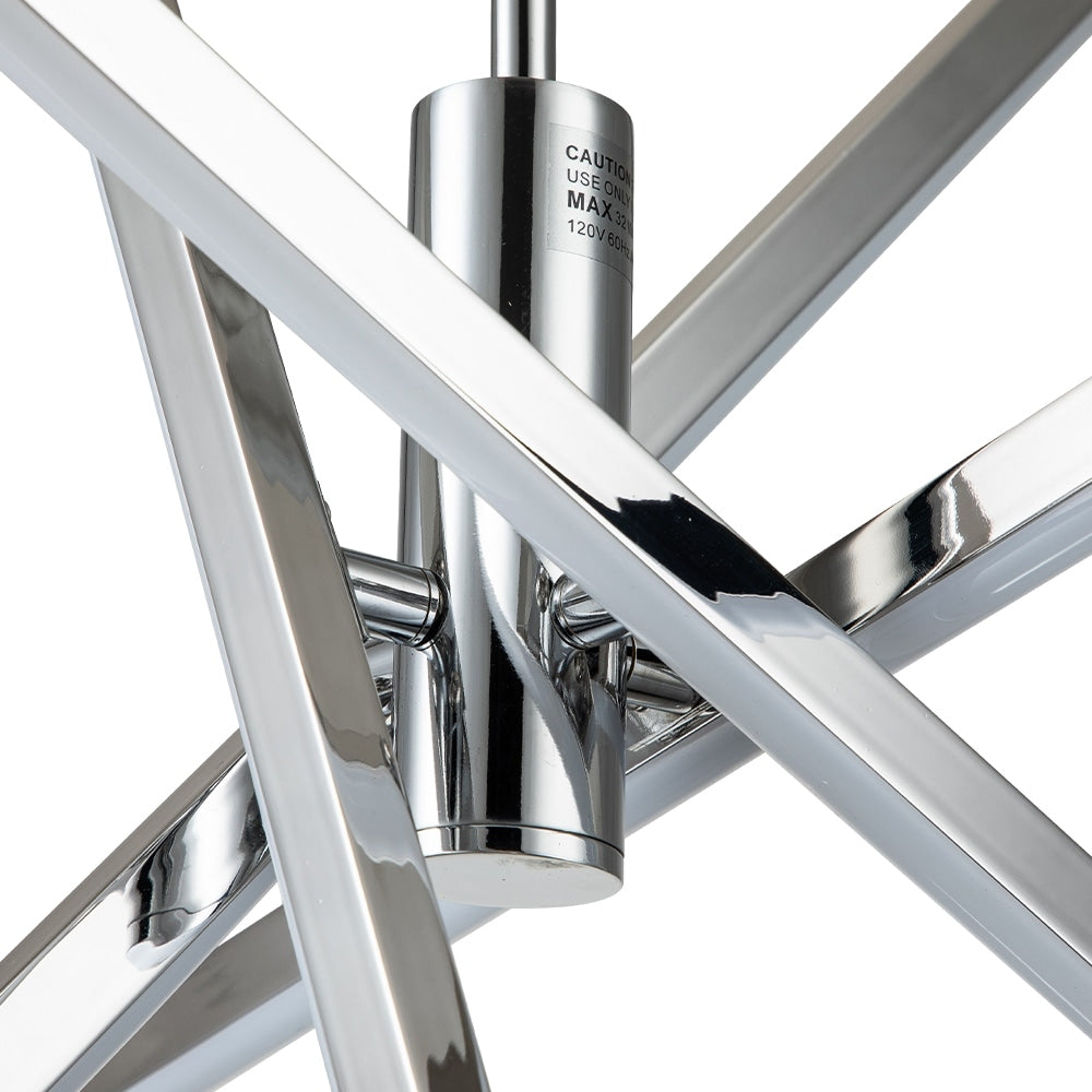 Lustre LED moderne en aluminium noir et or de style Sputnik, suspension linéaire pour salon/salle à manger/cuisine