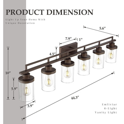Applique murale vintage pour salle de bain à 4/5/6 lumières