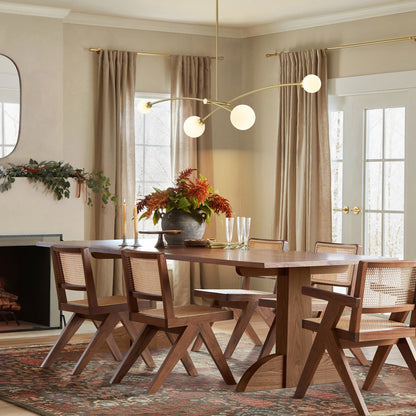 Suspension Sputnik linéaire moderne dorée à 4 lumières, style épuré, idéale pour îlot central ou salle à manger - 130 cm (L) x 28 cm (P) x 15 cm (H)