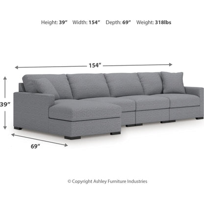 Canapé d'angle modulaire 4 pièces avec méridienne, exclusivité Omaha