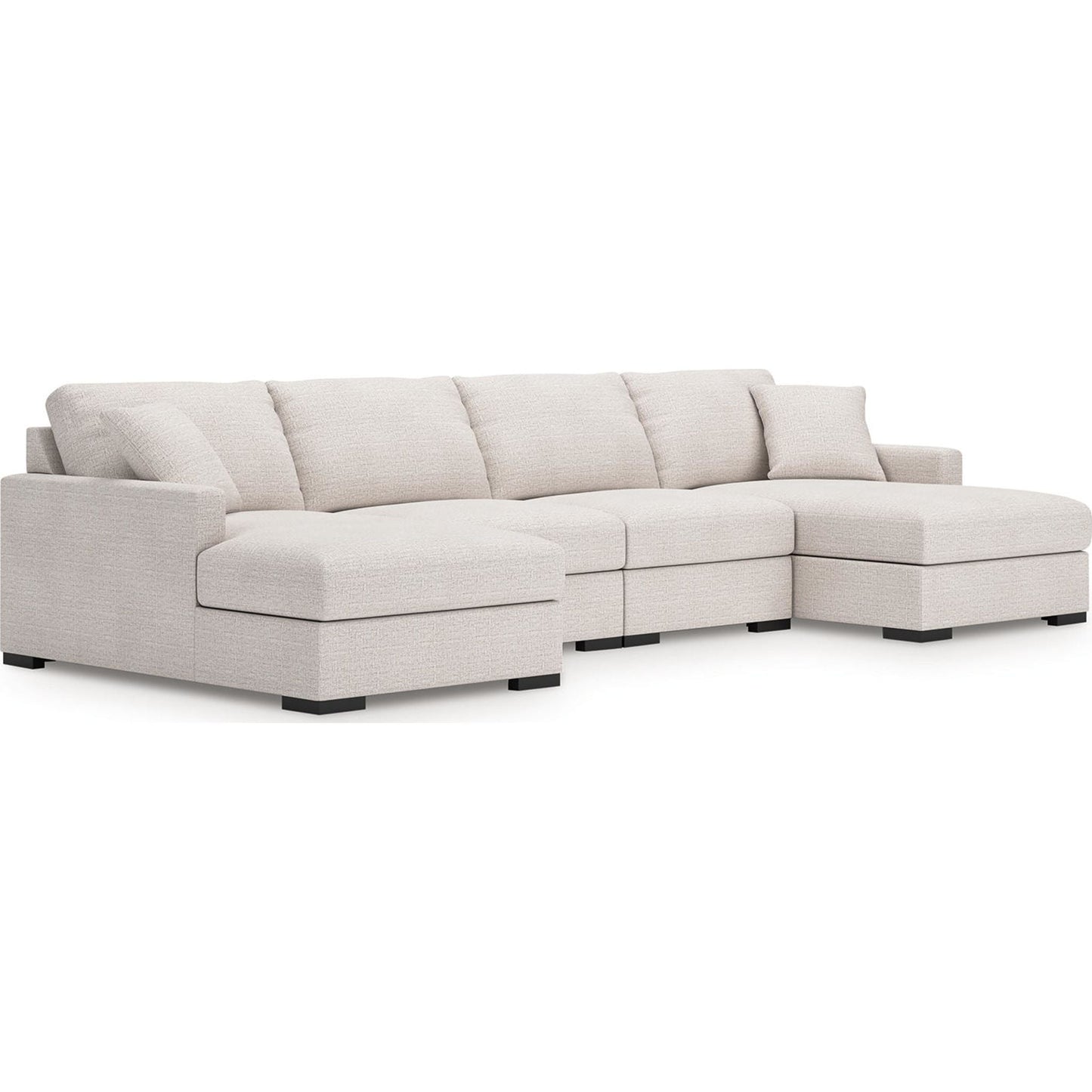 Canapé d'angle modulaire 4 pièces exclusif à Omaha avec double méridienne