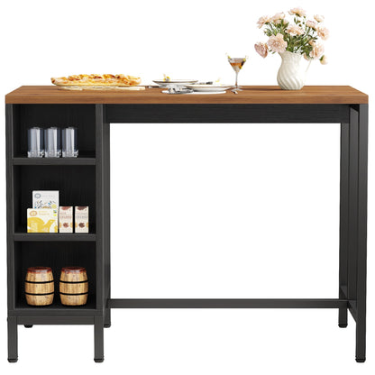 Îlot de cuisine de 43 pouces de large, table de comptoir de cuisine avec 5 étagères ouvertes