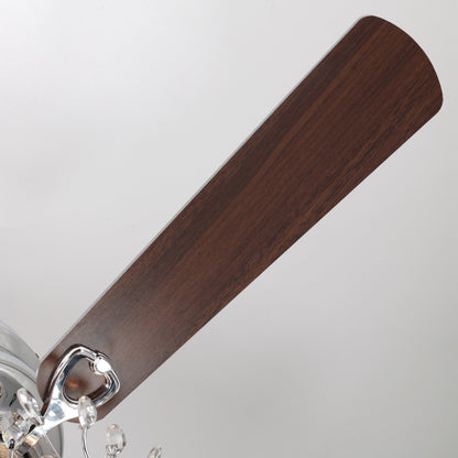 Ventilateur de plafond moderne réversible à 5 pales en cristal de 48 pouces avec télécommande