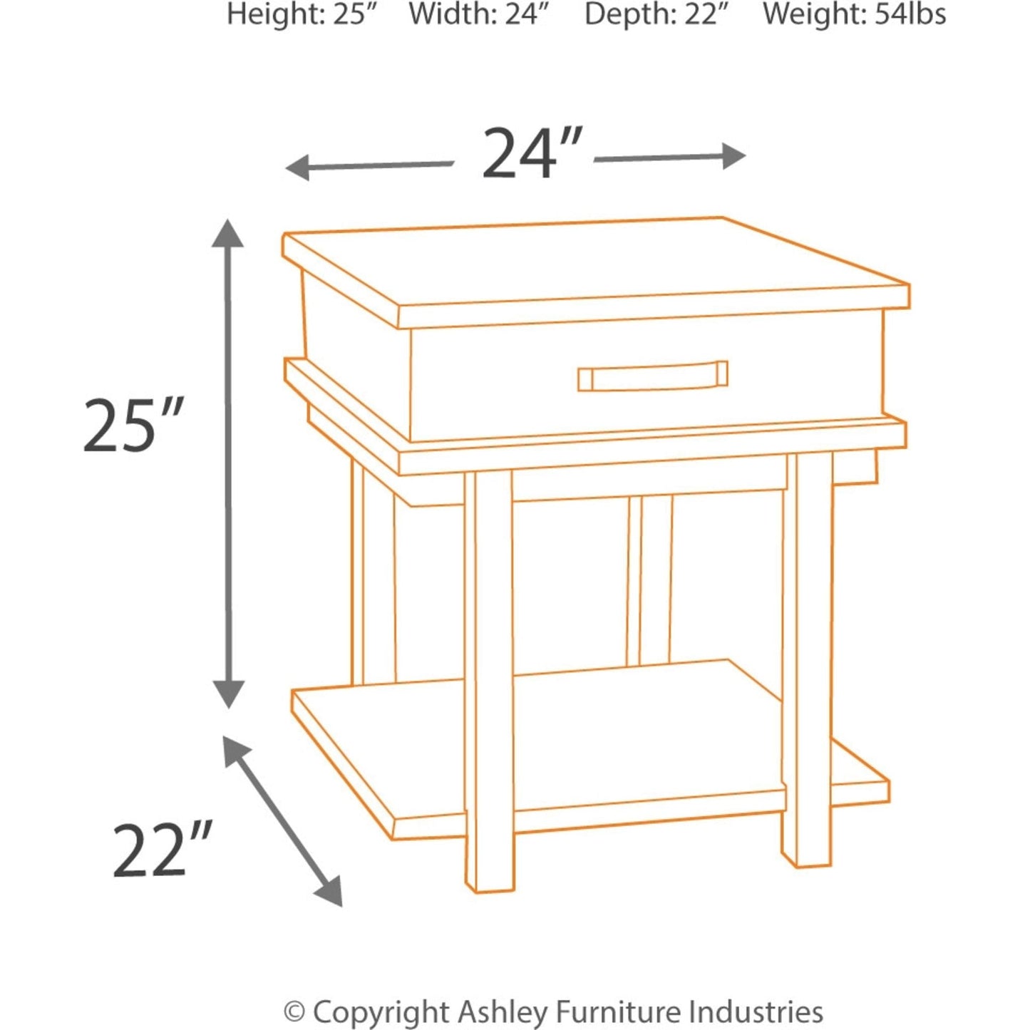 Table d'appoint rectangulaire Stanah
