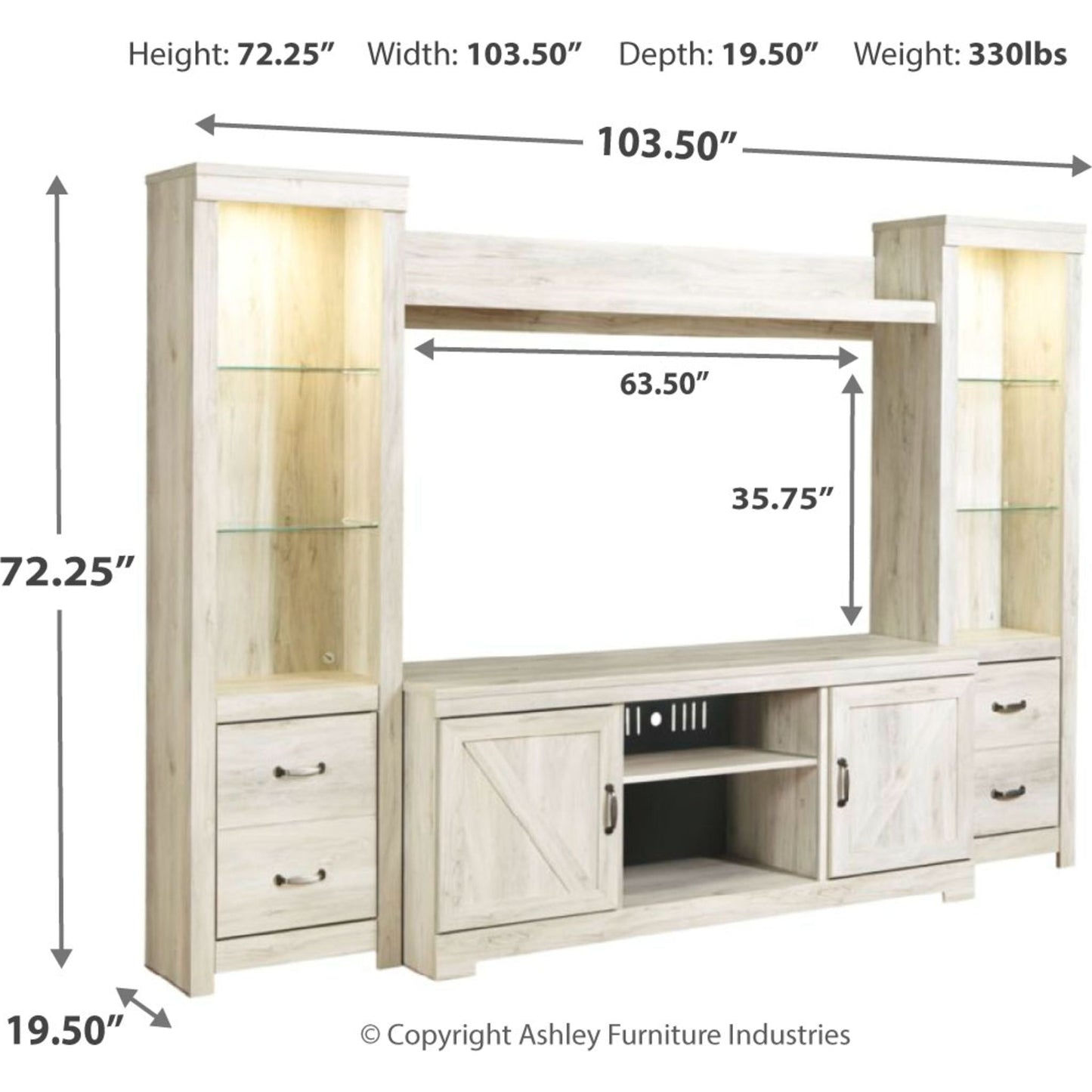 Meuble TV Bellaby 4 pièces grand format