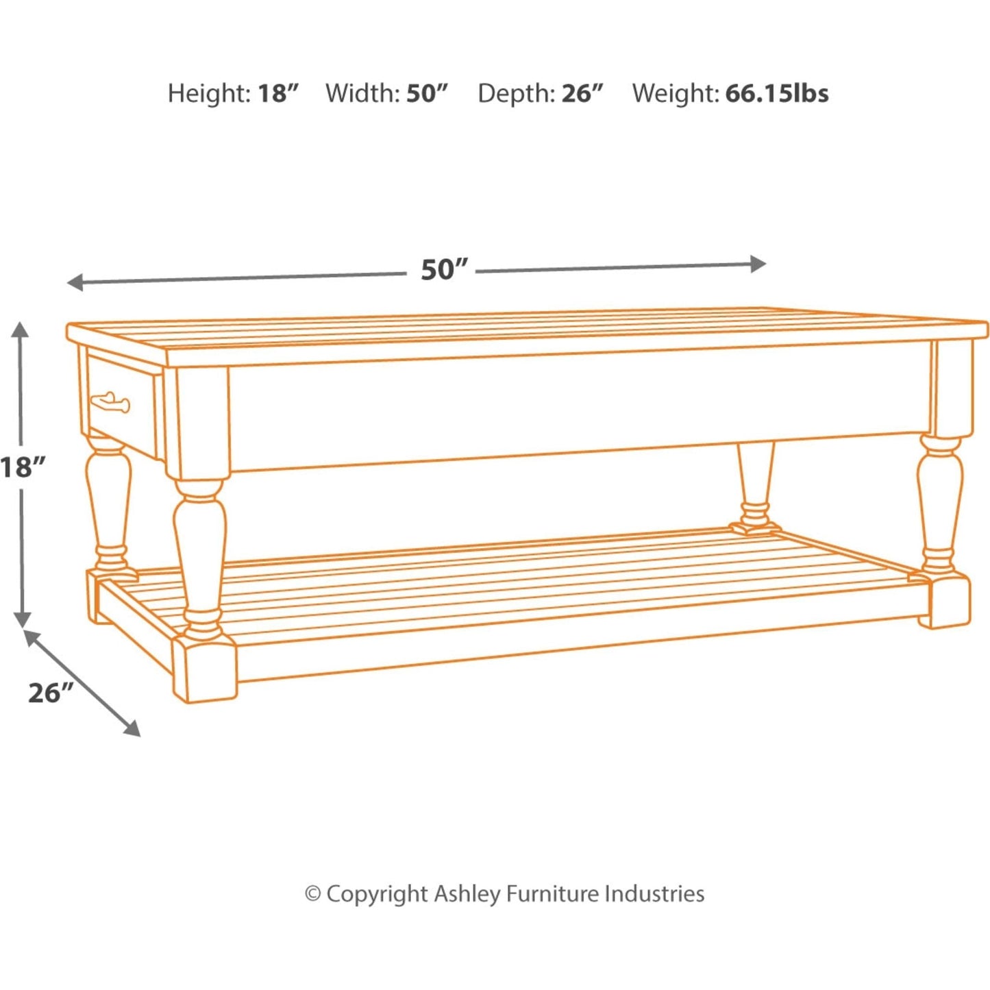 Table basse rectangulaire Shawnalore