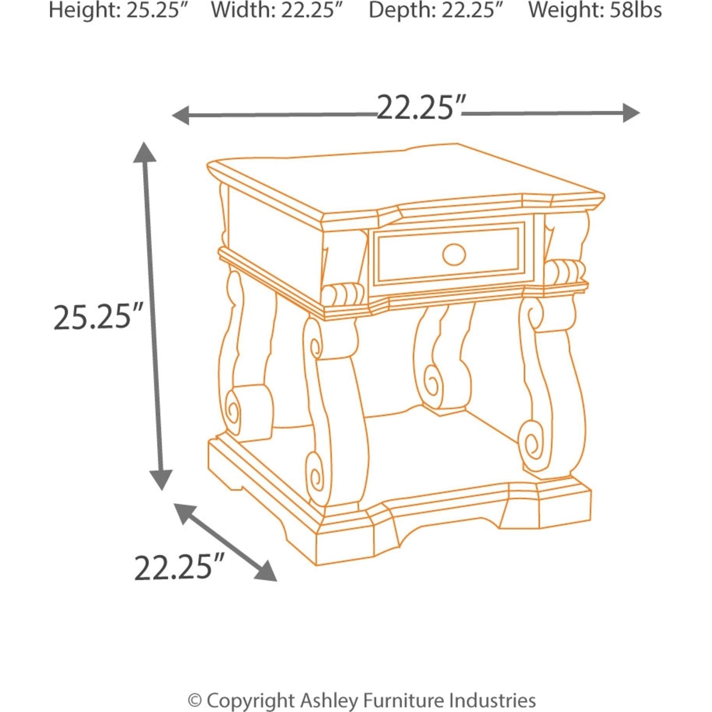Table d'appoint carrée Alymere