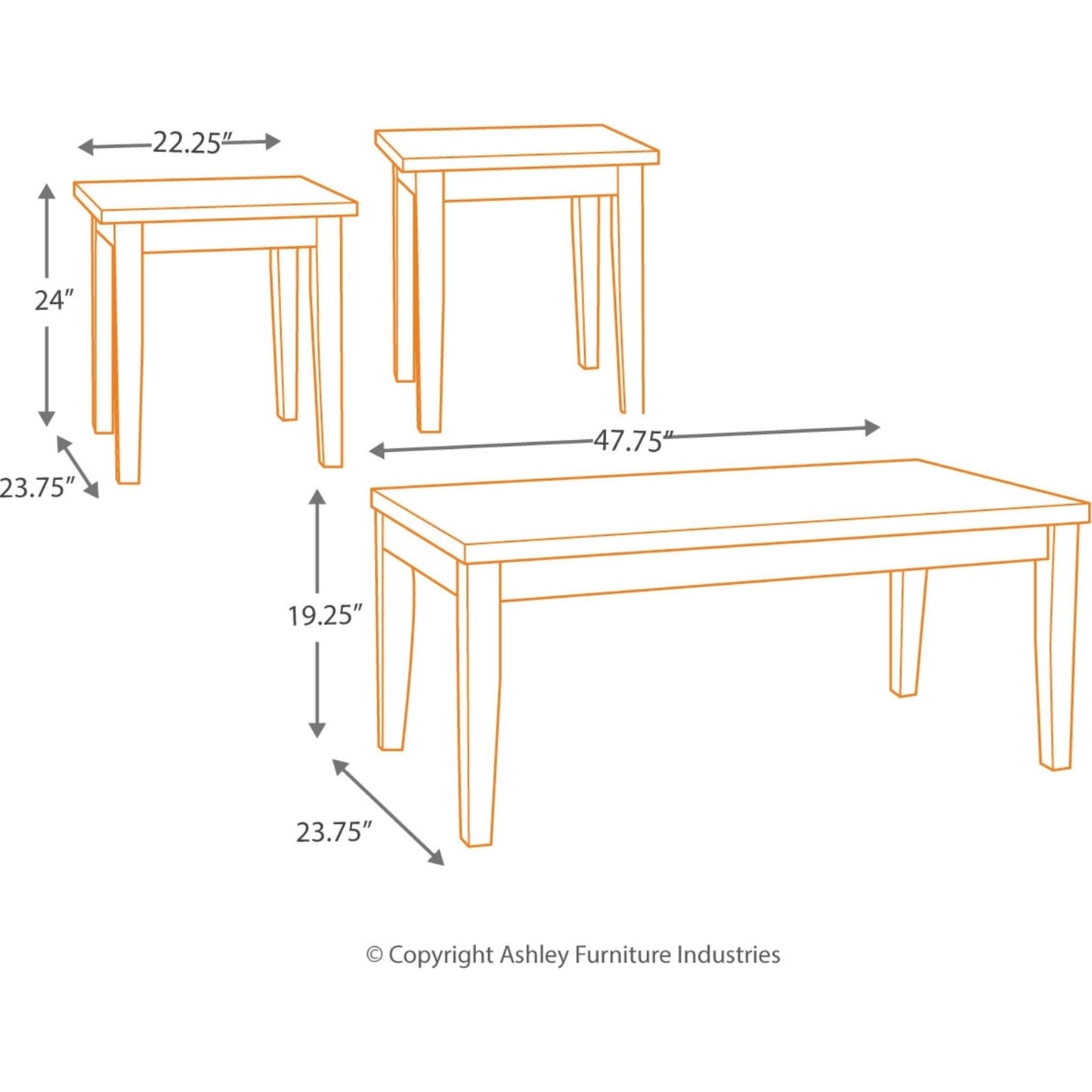 Ensemble de tables d'appoint Theo (ensemble de 3)