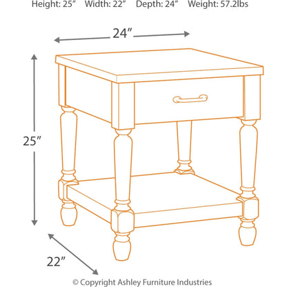 Table d'appoint rectangulaire Shawnalore