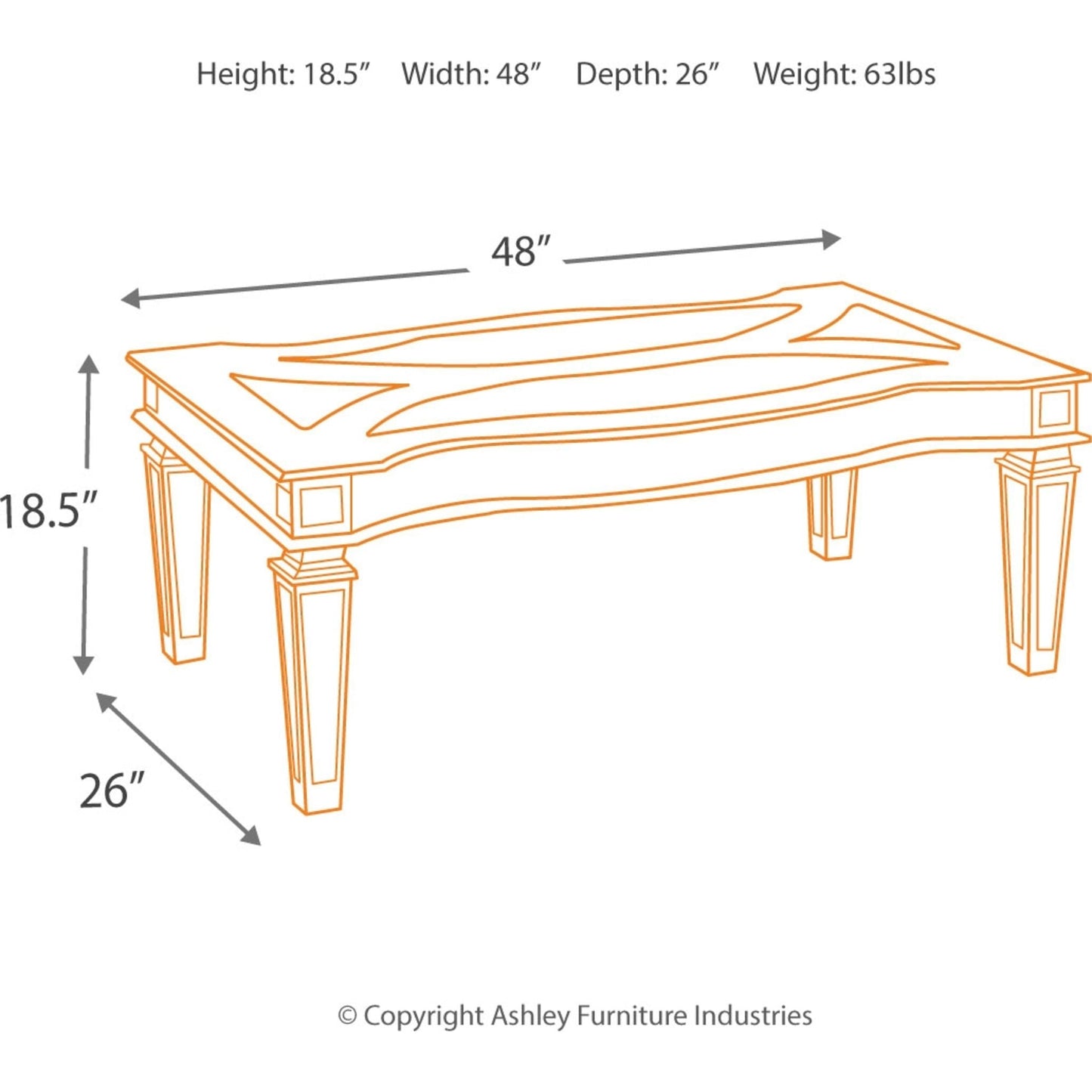 Table basse rectangulaire Tessani
