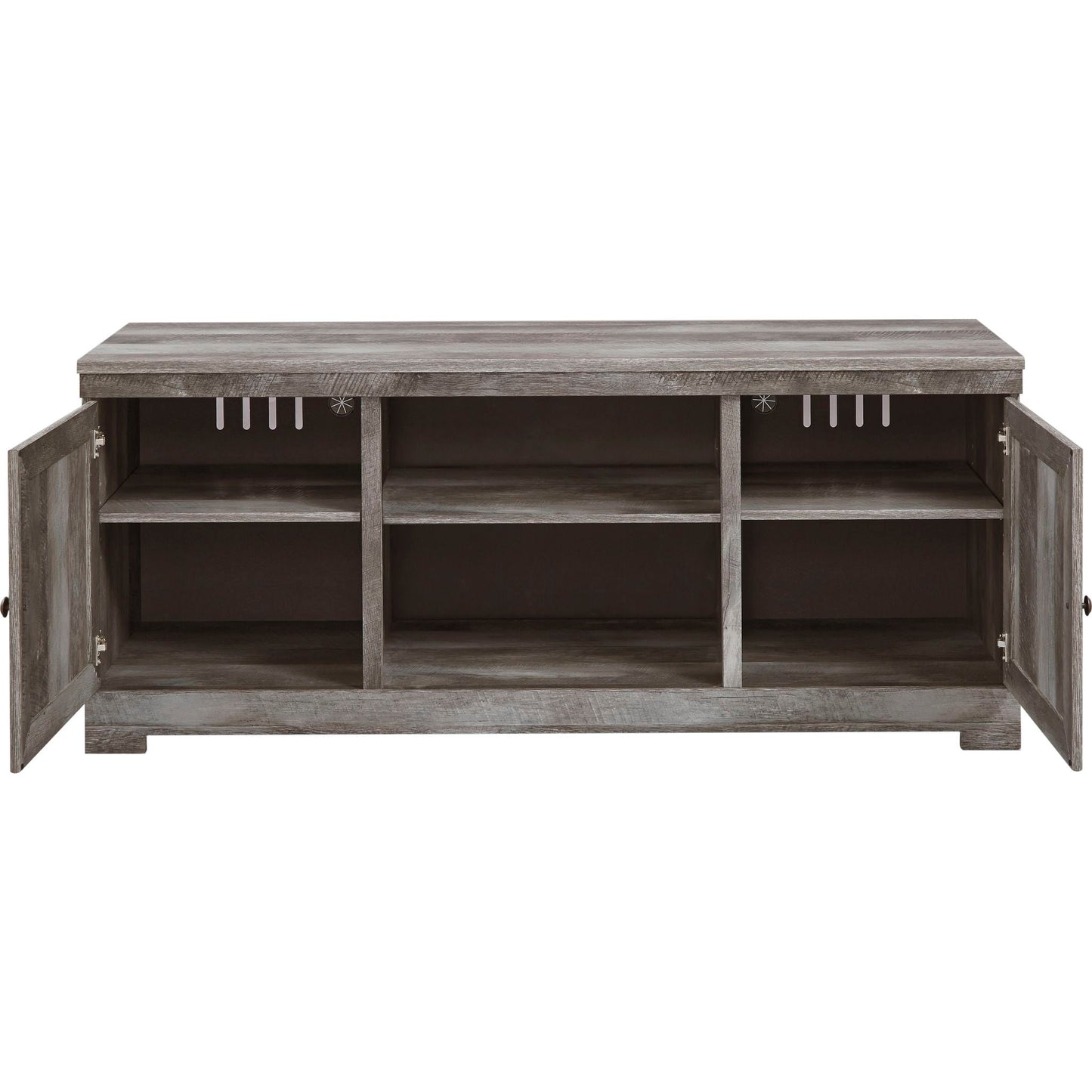 Meuble TV Wynnlow avec cheminée en pierre et verre