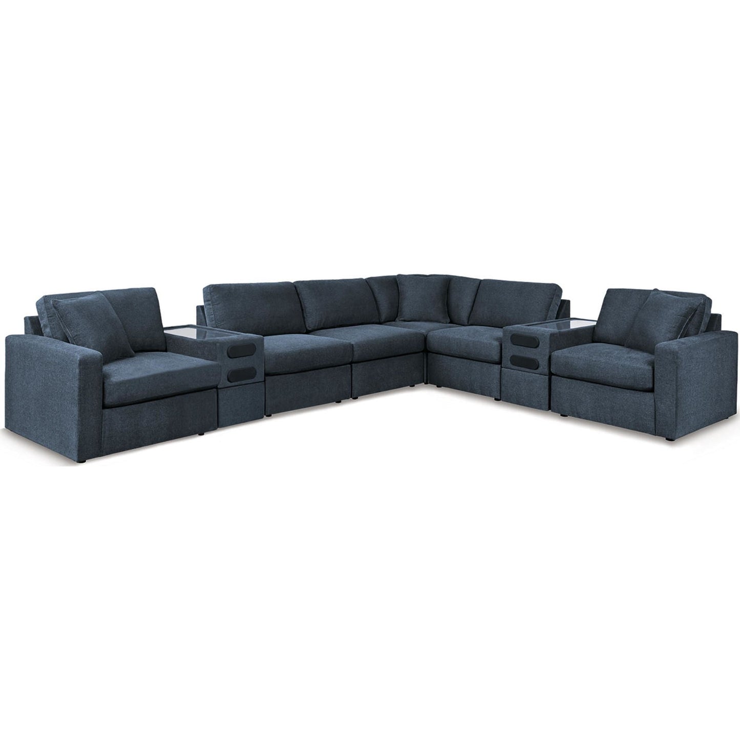 Canapé d'angle modulaire Modmax 8 pièces avec consoles audio