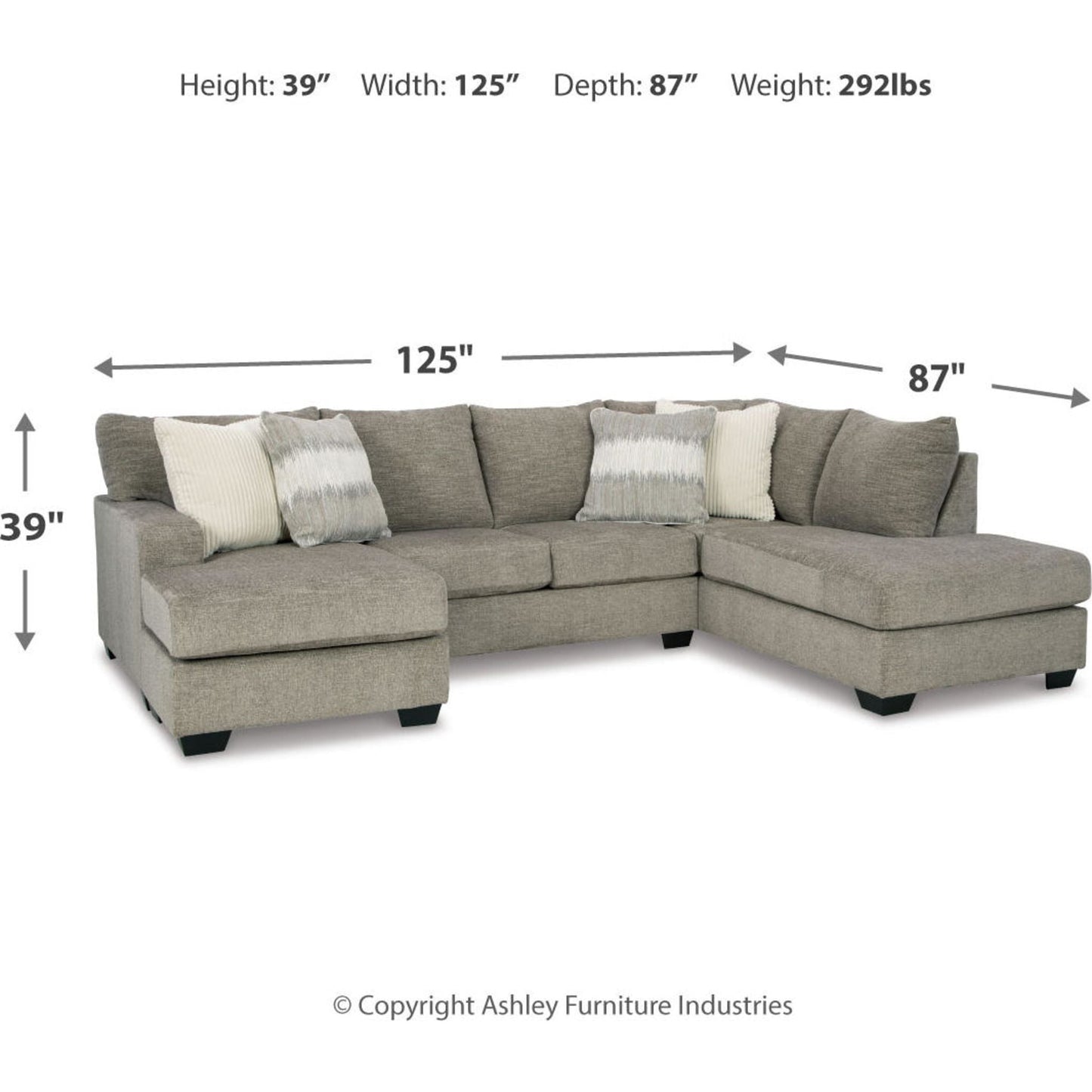 Canapé d'angle Creswell 2 pièces avec méridienne