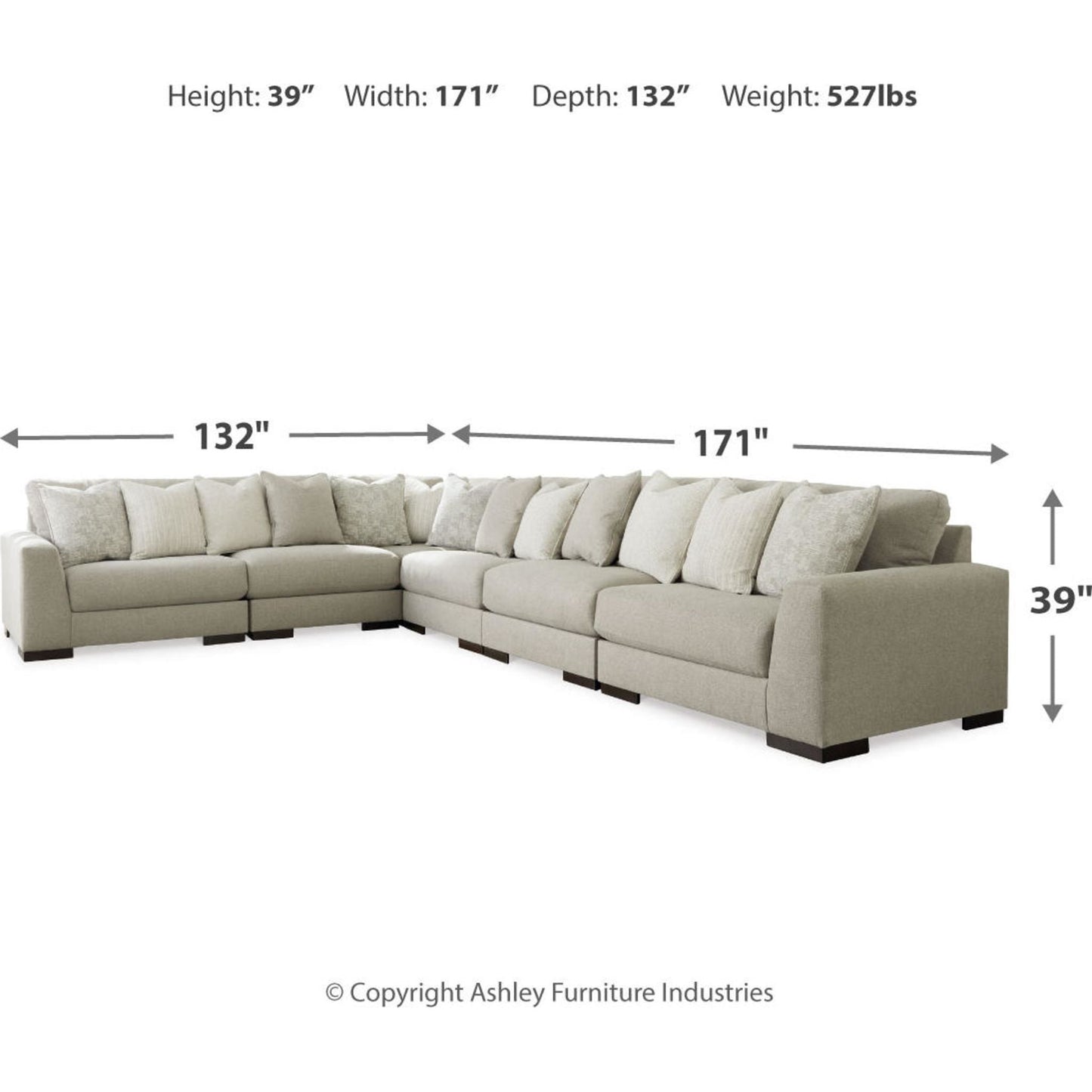 Lyndeboro - Canapé d'angle modulaire 6 pièces exclusif