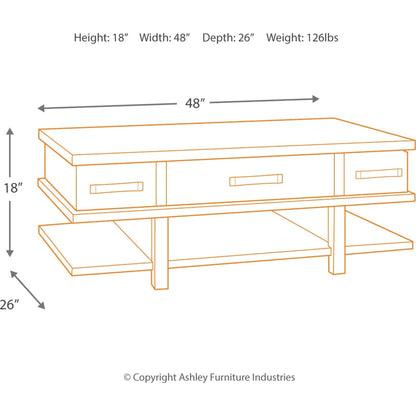 Table basse Stanah avec plateau relevable