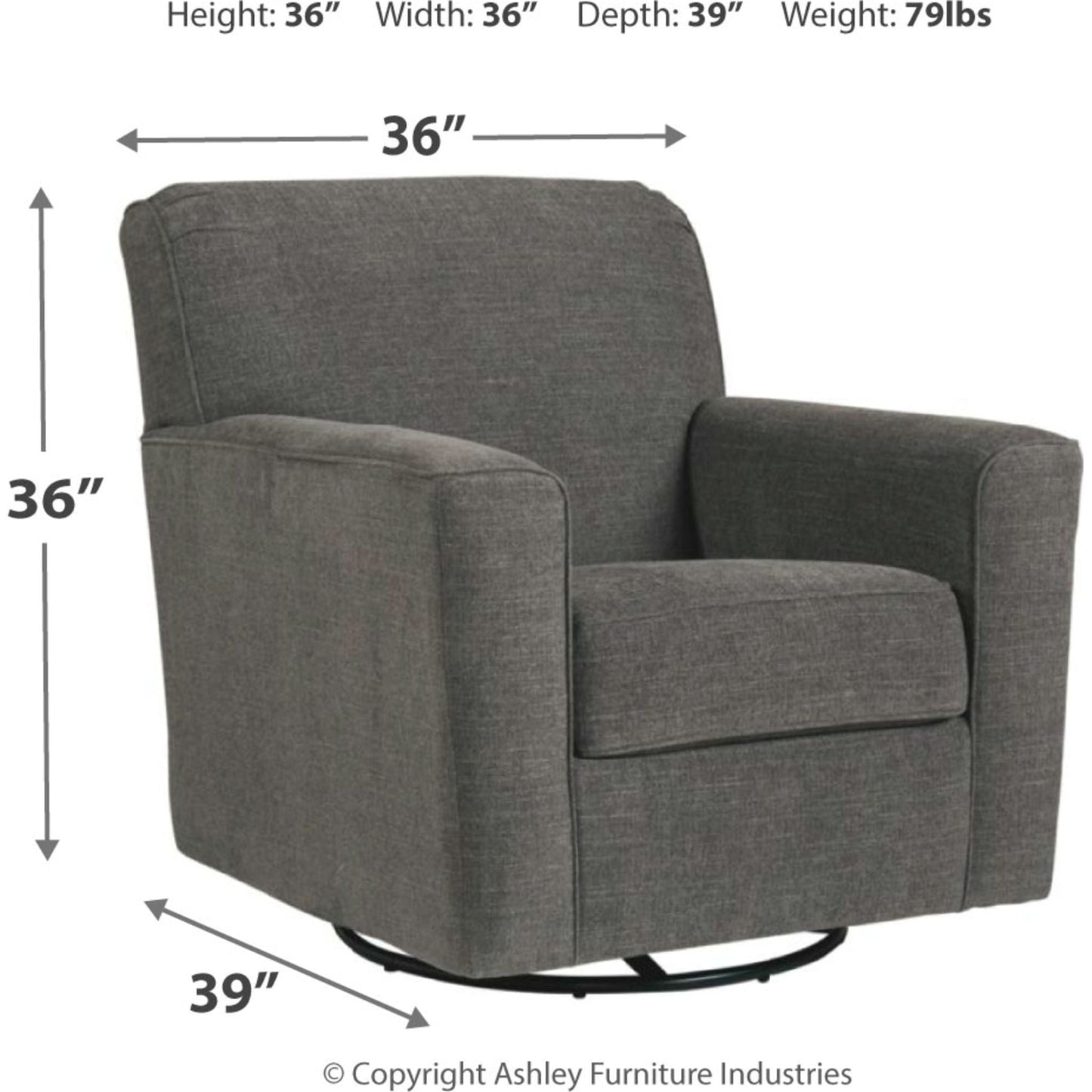 Fauteuil pivotant d'appoint exclusif Alcona