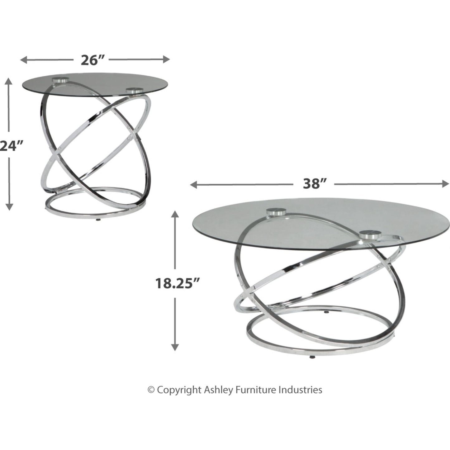 Ensemble de 3 tables d'appoint Hollynyx