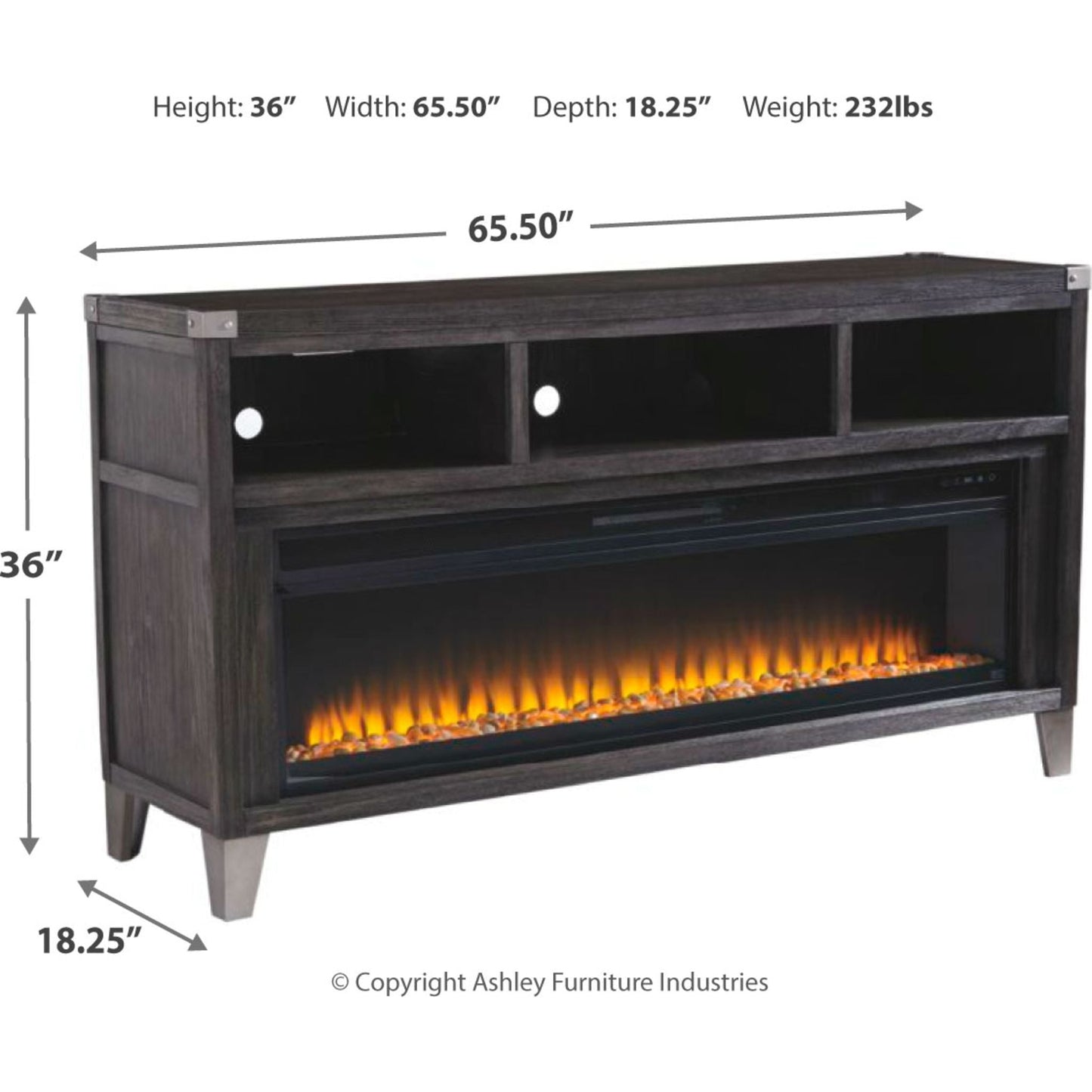 Meuble TV Todoe avec cheminée