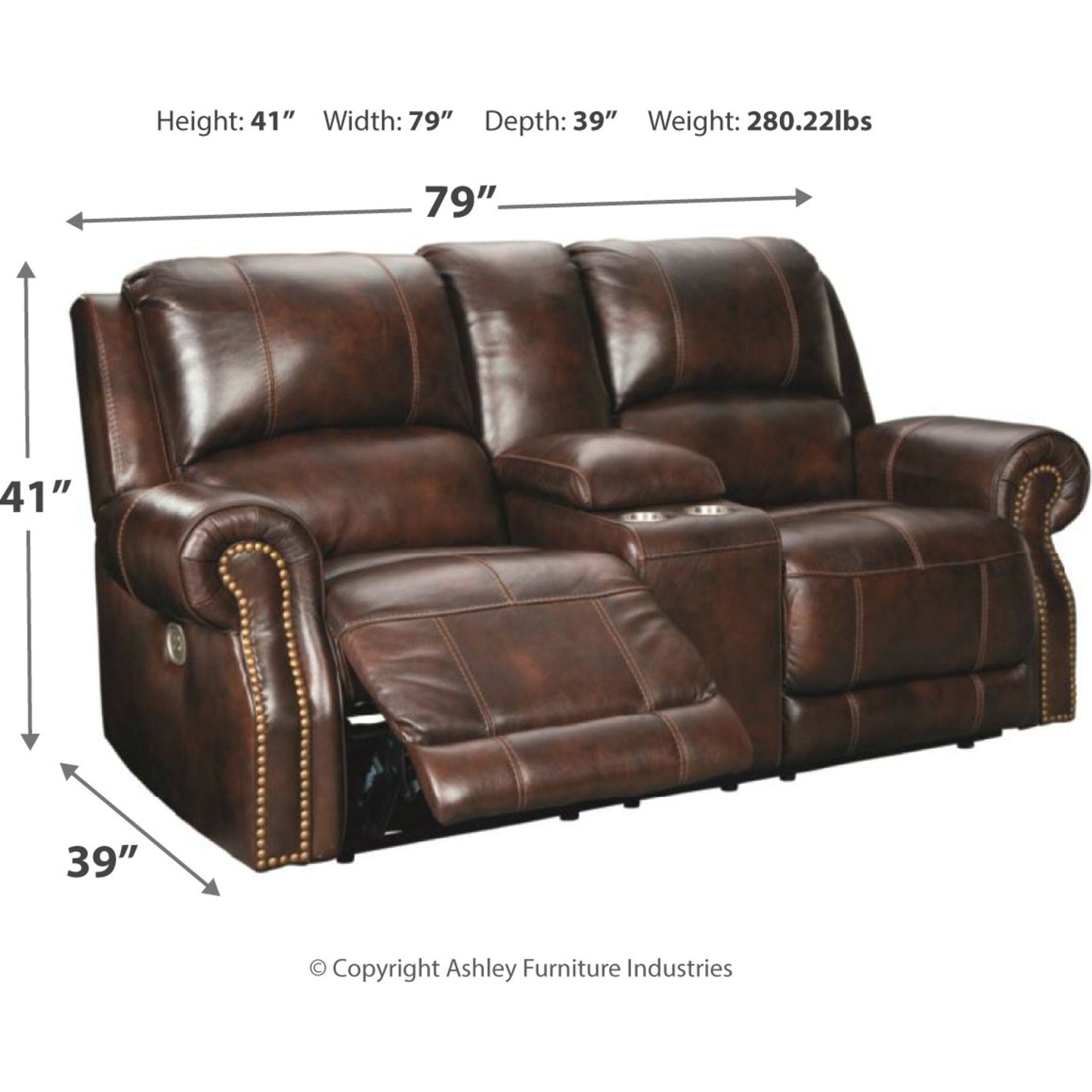 Canapé inclinable électrique Buncrana avec appui-tête réglable