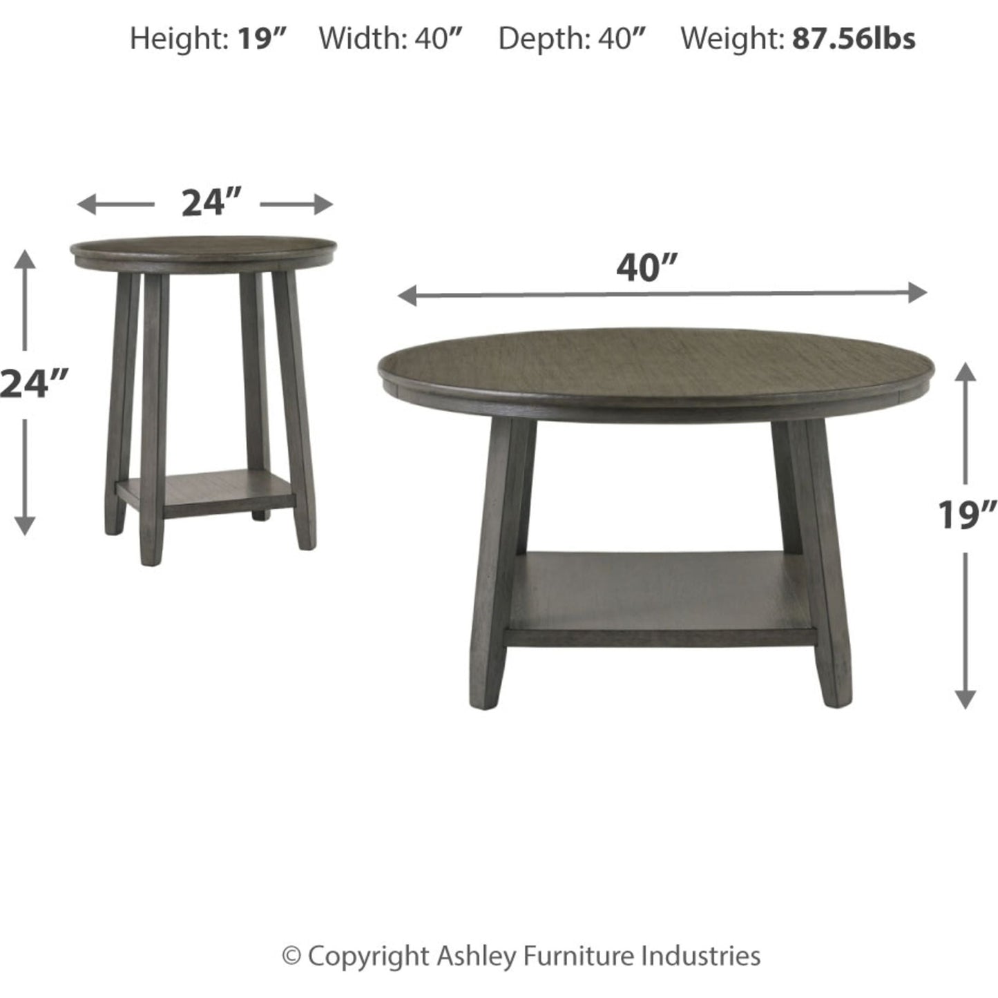 Ensemble de tables d'appoint Caitbrook (ensemble de 3)